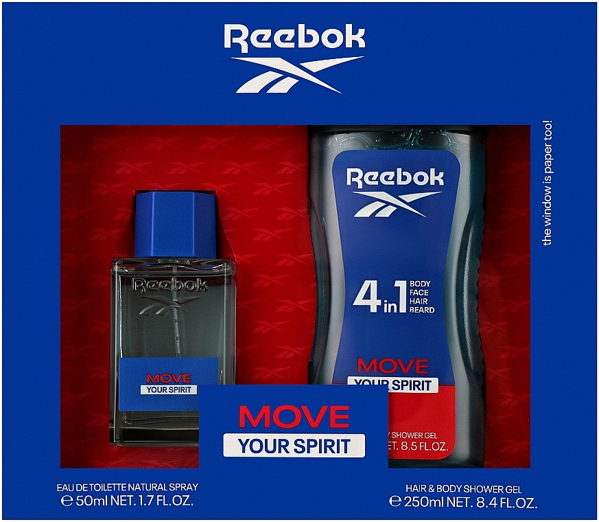 Reebok Move Your Spirit For Men - Zestaw (edt 100 ml + sh/gel 250 ml) — Zdjęcie N1