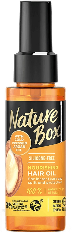 Odżywczy olejek do włosów - Nature Box Argan Oil Nourishing Hair Oil