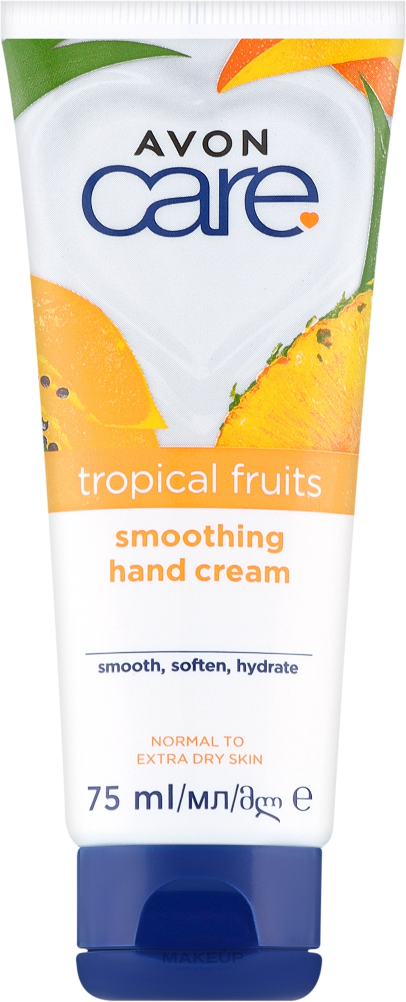 Krem do rąk z ekstraktami owocowymi - Avon Care Tropical Fruits Smoothing Hand Cream — Zdjęcie 75 ml