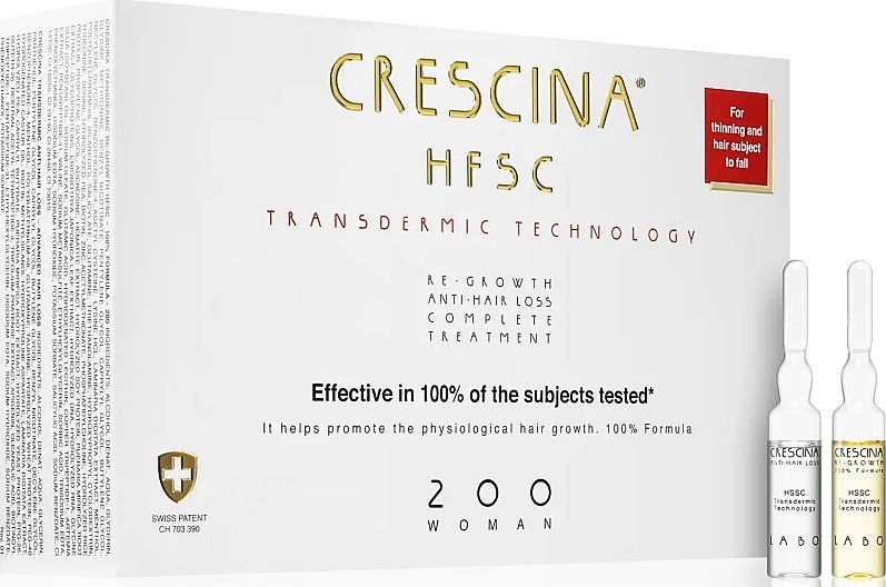 Ampułki przeciw wypadaniu włosów dla kobiet - Crescina HFSC Transdermic 200 Re-Growth Woman — Zdjęcie N1