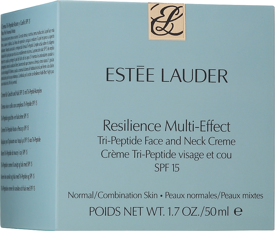 PRZECENA! Trójpeptydowy krem do twarzy i szyi do skóry normalnej SPF 15 - Estée Lauder Resilience Multi-Effect Tri-Peptide Face And Neck Creme * — Zdjęcie N3