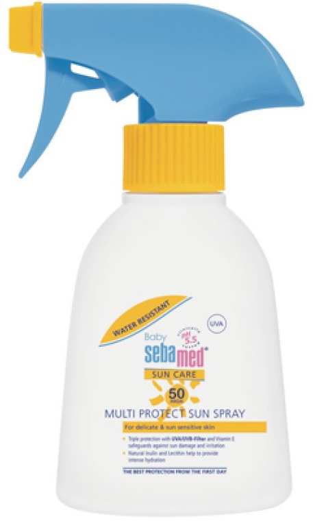 Emulsja przeciwsłoneczna w sprayu dla dzieci SPF 50 - Sebamed Baby Sun Spray — Zdjęcie N3