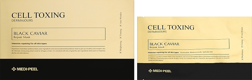 Maska naprawcza z czarnego kawioru - MEDIPEEL Cell Toxing Black Caviar Dermajours Repair Mask — Zdjęcie N2