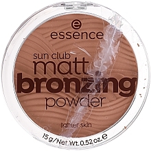 Kup PRZECENA!  Puder brązujący do twarzy - Essence Sun Club Matt Bronzing Powder *