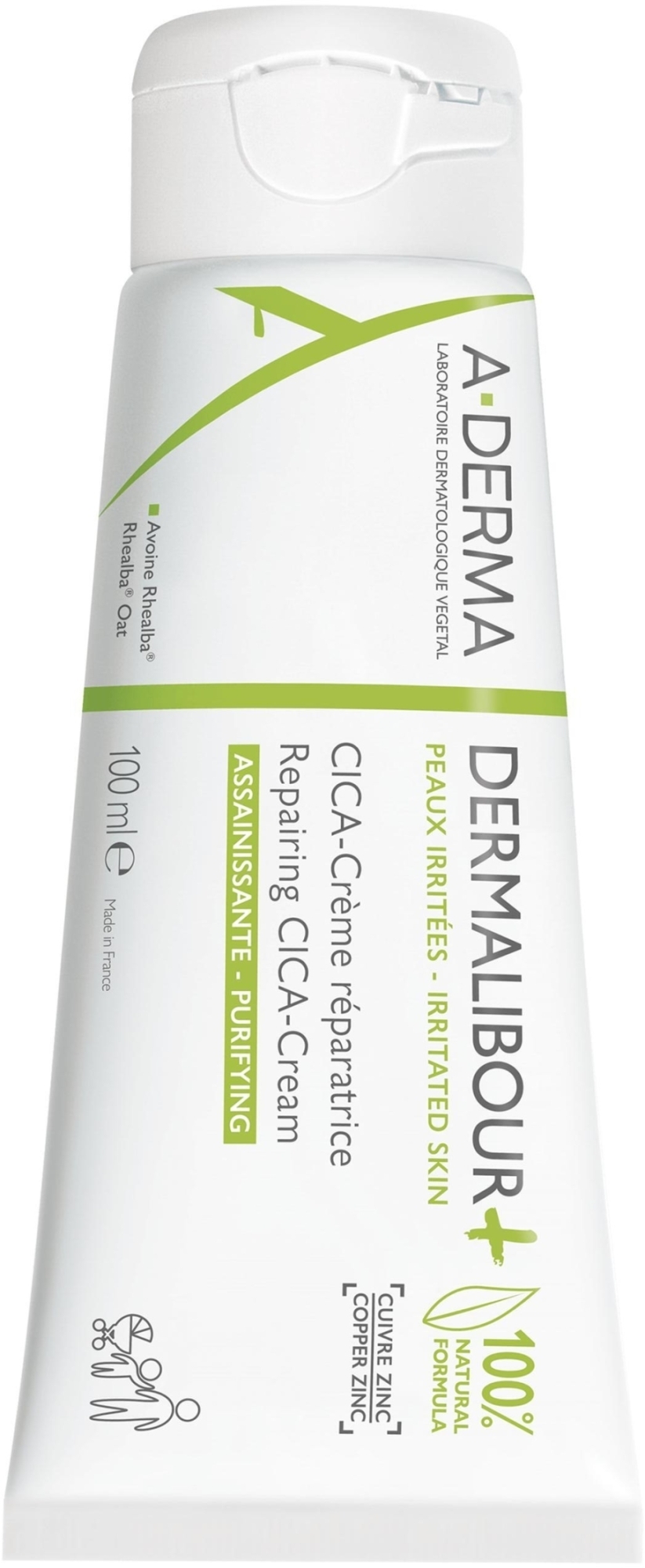 Regenerujący krem do twarzy, ciała i błon śluzowych dla niemowląt, dzieci i dorosłych - A-Derma Dermalibour + Repairing CICA-Cream — Zdjęcie 100 ml