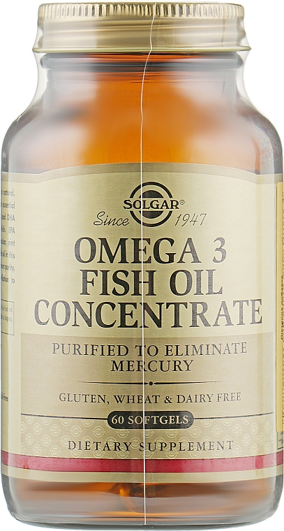 Koncentrat oleju z ryb Omega-3 - Solgar Omega-3 Fish Oil Concentate — Zdjęcie N2