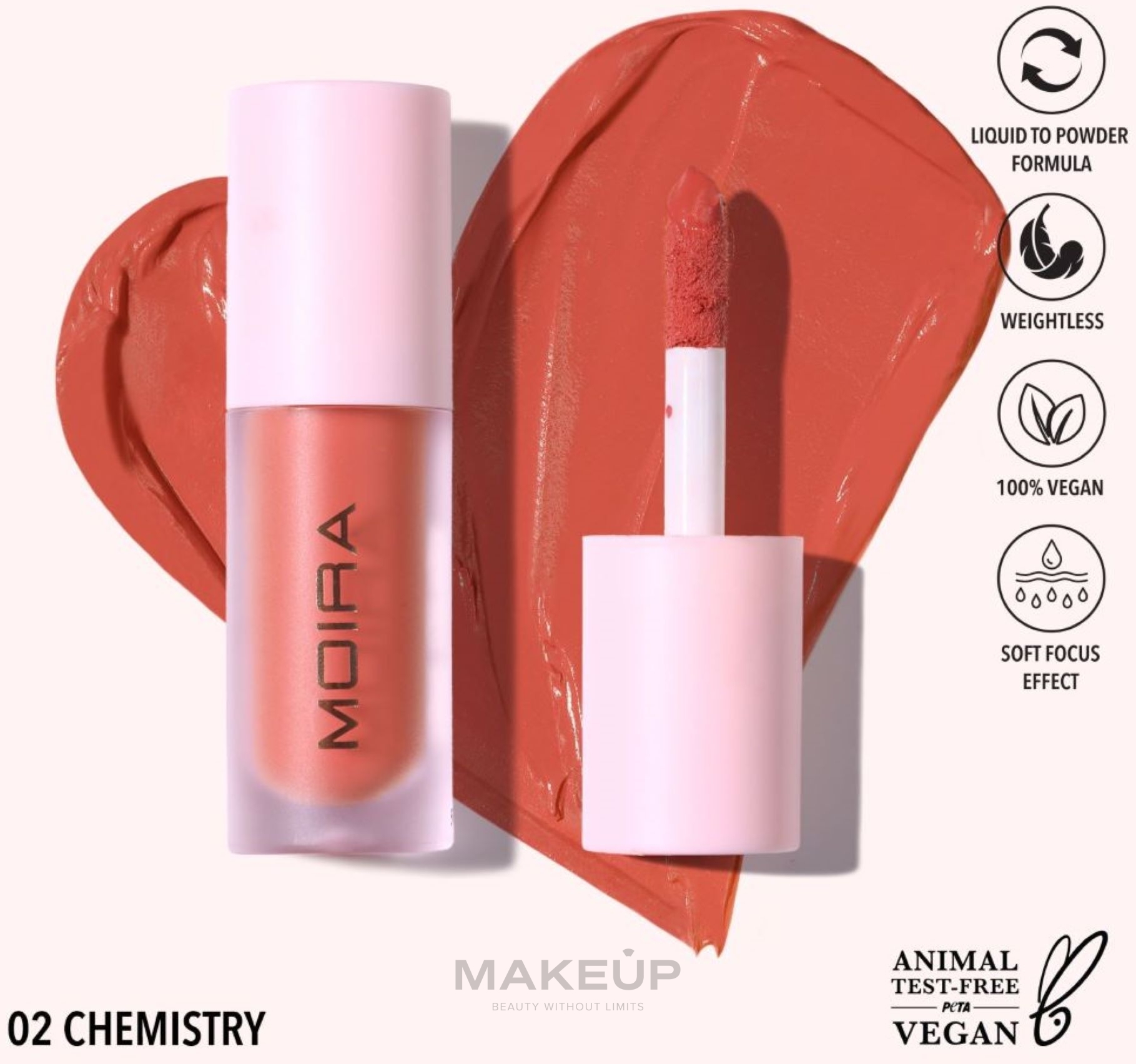 Róż w płynie - Moira Love Steady Liquid Blush — Zdjęcie 02 - Chemistry