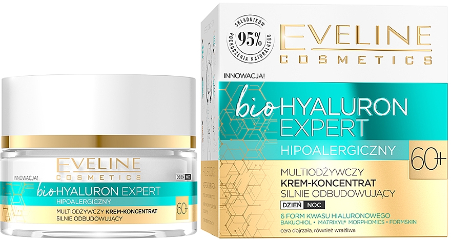 Multiodżywczy krem-koncentrat silnie odbudowujący 60+ - Eveline Cosmetics BioHyaluron