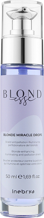 Nabłyszczające serum do włosów blond z olejem kokosowym - Inebrya Blondesse Blonde Miracle Drops — Zdjęcie N1