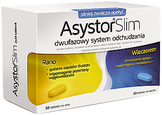 Suplement diety w tabletkach - Aflofarm Asystor Slim — Zdjęcie N1