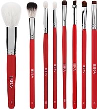 Kup Zestaw pędzli do makijażu w czerwonym etui, 8 szt. - Ibra Brush Set Red