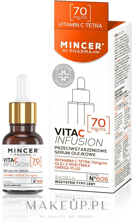 Przeciwstarzeniowe serum olejkowe do twarzy - Mincer Pharma Vita C Infusion N°606 — Zdjęcie 15 ml