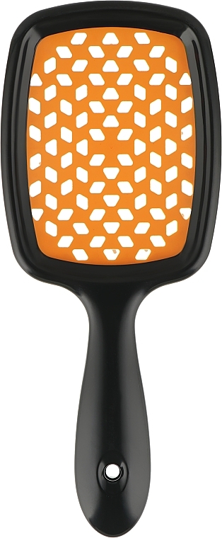 Szczotka do włosów, czarna z pomarańczowymi zębami - Kodi Professional Soft Touch Hairbrush — Zdjęcie N2