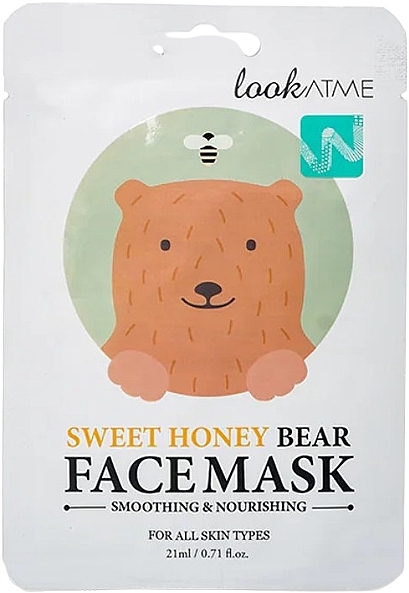 Maska w płachcie z ekstraktem z miodu - Look At Me Sweet Honey Bear Face Mask — Zdjęcie N1