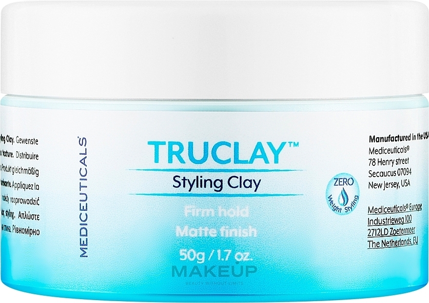 Matująca glinka do stylizacji włosów o średnim utrwaleniu - Mediceuticals Truclay Styling Clay  — Zdjęcie N2