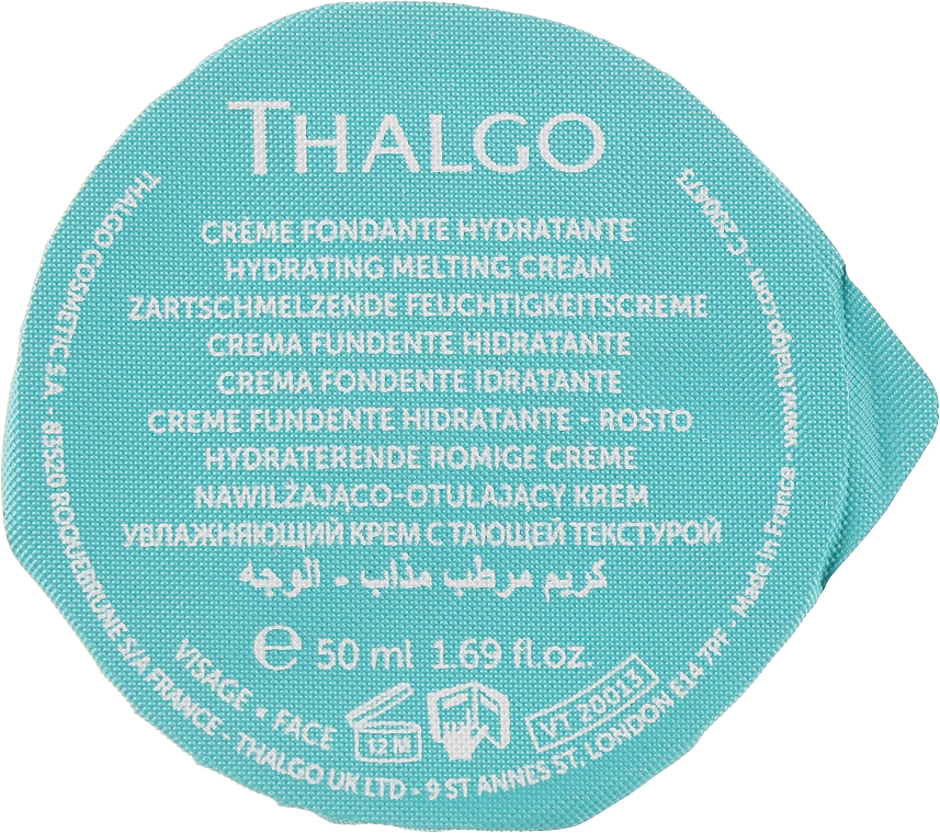 Nawilżająco-otulający krem do twarzy - Thalgo Source Marine Hydrating Melting Cream (wymienny wkład) — Zdjęcie N1