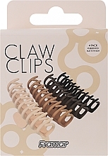 Klipsy do włosów w kolorze nude, 4 szt. - Framar Claw Clips Neutral  — Zdjęcie N2