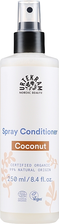 PRZECENA! Organiczna nawilżająca odżywka w sprayu bez spłukiwania do włosów Kokos - Urtekram Coconut Spray Conditioner Leave In * — Zdjęcie N1