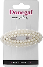 Spinka do włosów, biała, owalna z perłami - Donegal — Zdjęcie N1