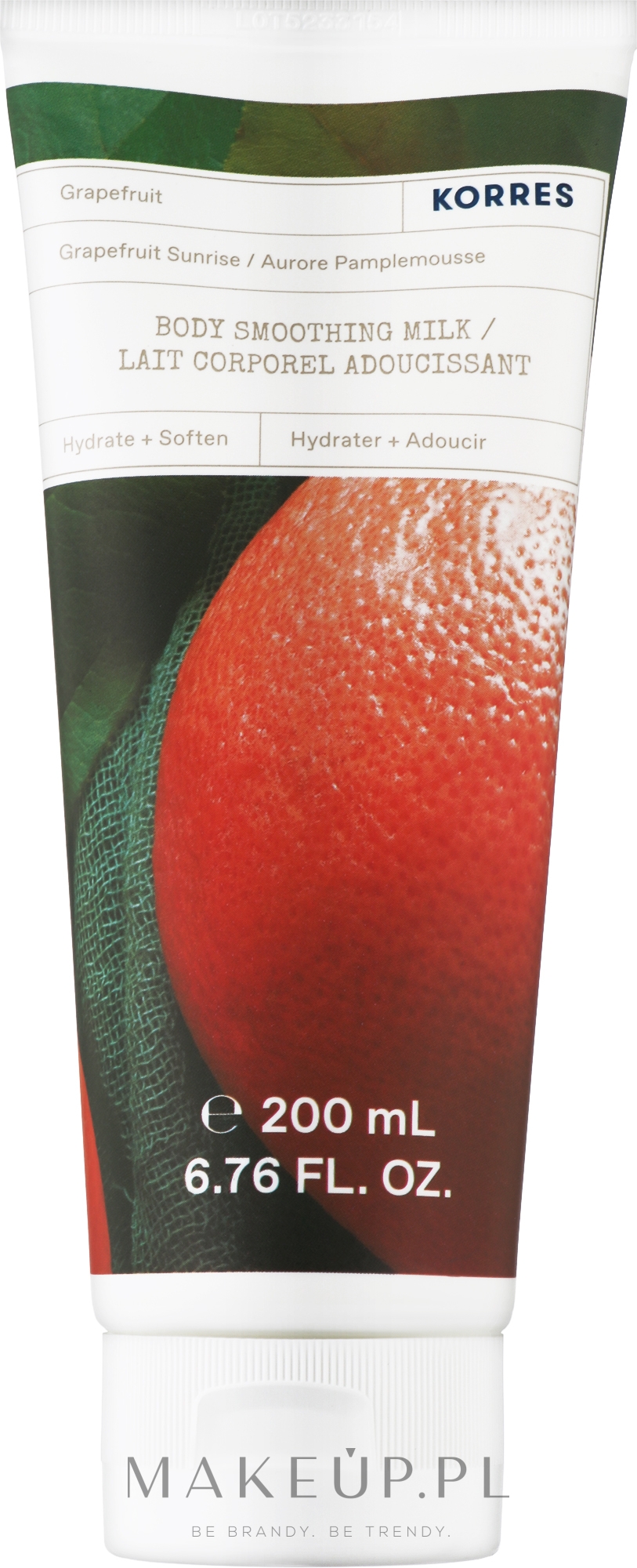 Wygładzające mleczko do ciała Grejpfrut - Korres Grapefruit Sunrise Body Smoothing Milk — Zdjęcie 200 ml