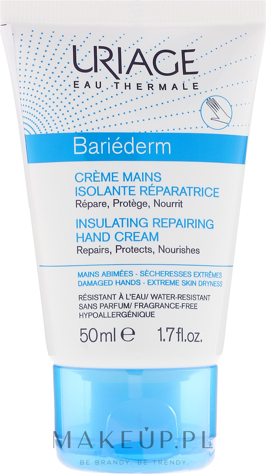 Regenerująco-ochronny krem barierowy do rąk - Uriage Bariéderm Insulating Repairing Hand Cream — Zdjęcie 50 ml