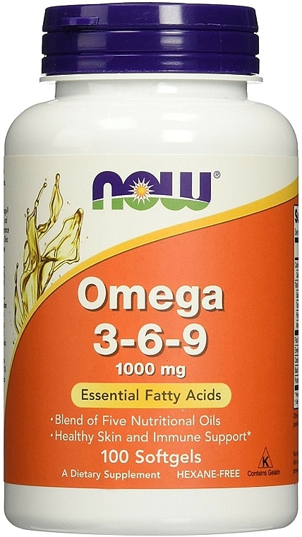 Kwasy tłuszczowe Omega 3-6-9, 1000 mg - Now Foods Omega 3-6-9 — Zdjęcie N3