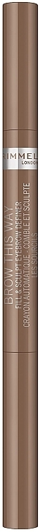 Automatyczna kredka do brwi - Rimmel Brow This Way Fill & Sculpt Eyebrow Definer — Zdjęcie N2