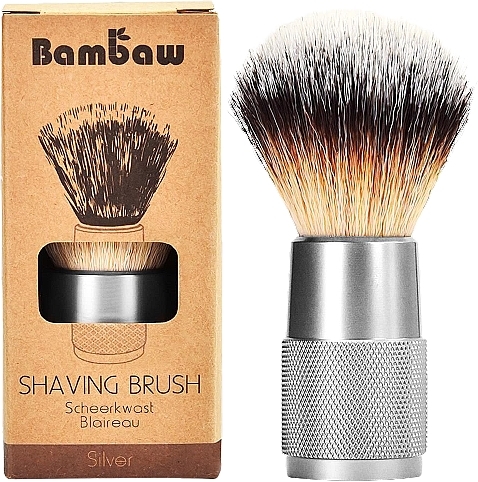 Pędzel do golenia, srebrny - Bambaw Vegan Shaving Brush Silver — Zdjęcie N1