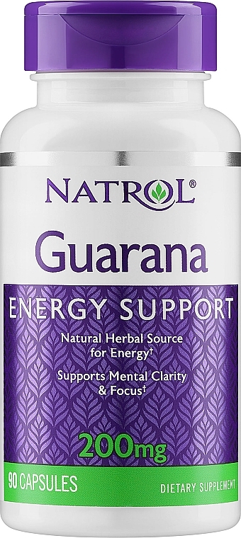 Guarana, 200 mg - Natrol Gyarana — Zdjęcie N1