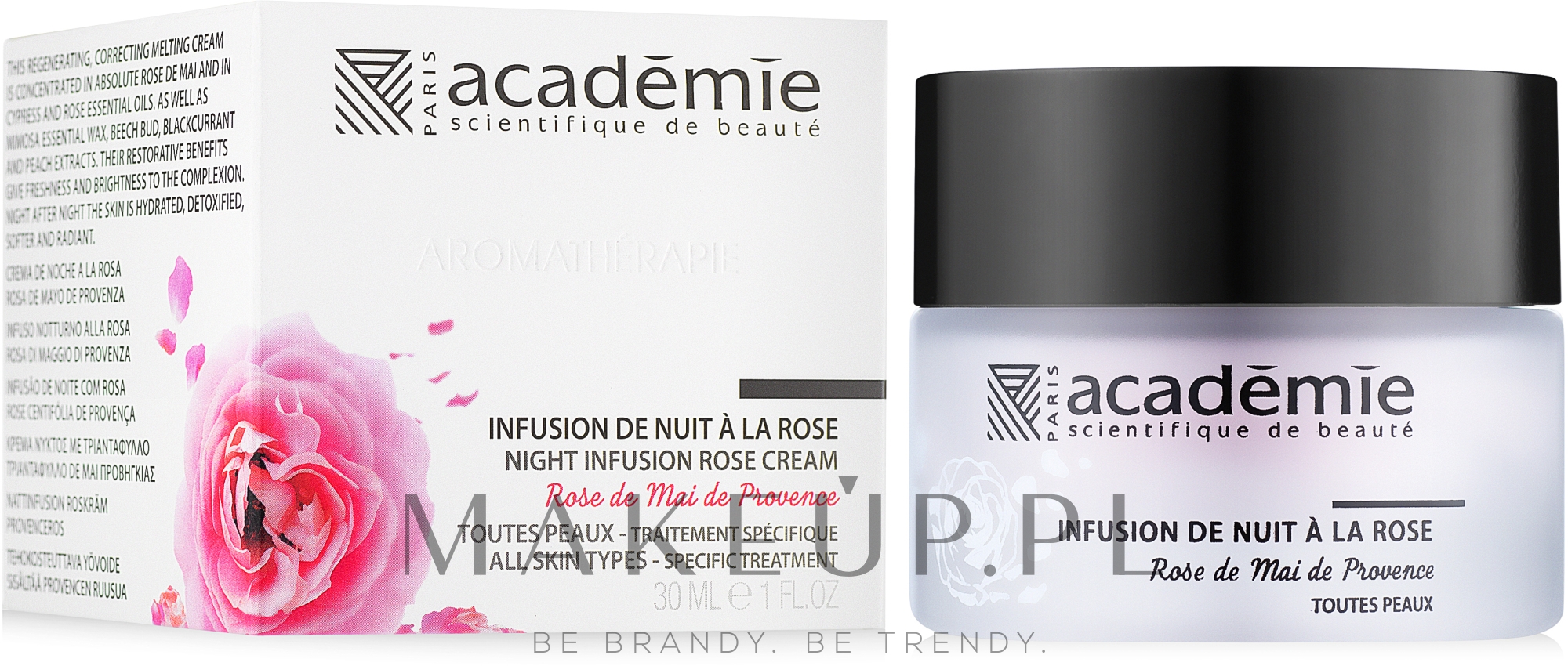 Różany krem regenerujący na noc - Académie Night Infusion Rose Cream — Zdjęcie 30 ml