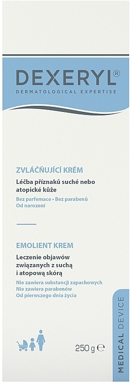 Krem ochronny do skóry przeznaczony do leczenia objawów i dolegliwości związanych z suchością skóry - Pierre Fabre Dermatologie Dexeryl Emollient Cream — Zdjęcie N4