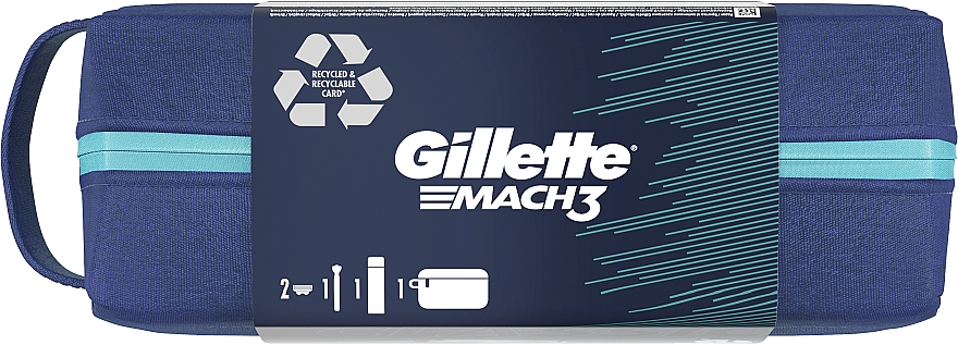 Zestaw - Gillette Mach3 (razor/1pc + foam/200ml + bag/1pc) — Zdjęcie N3