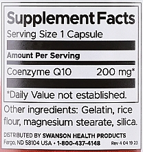 Suplement diety Koenzym Q10, 200 mg - Swanson CoQ10  — Zdjęcie N3