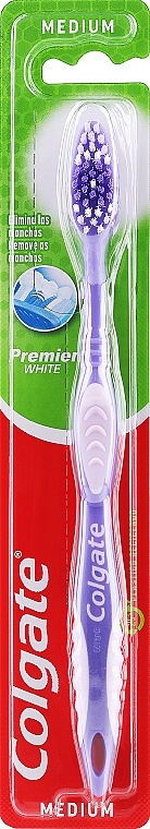 Szczoteczka do zębów Premier średnia twardość №1, liliowa - Colgate Premier Medium Toothbrush — Zdjęcie N1