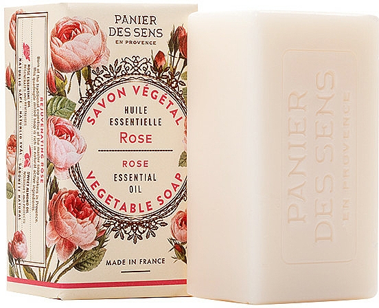 Mydło roślinne w kostce Róża - Panier des Sens Rose Extra-Gentle Vegetable Soap — Zdjęcie N1