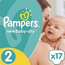 Pieluszki New Baby-Dry Rozmiar 2 (Mini) 3-6 kg, Micro 17 szt. - Pampers — Zdjęcie N1