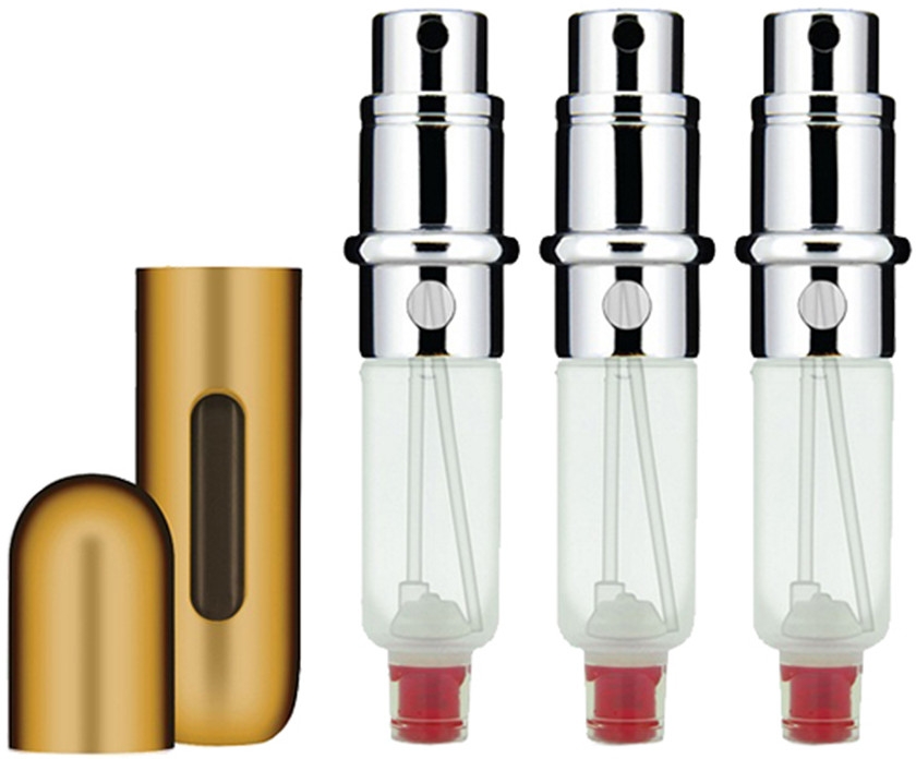 Zestaw atomizerów na perfumy - Travalo Classic HD Gold Set (atomiser 3 x 5 ml + case) — Zdjęcie N2