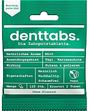 Kup Miętowe tabletki do czyszczenia zębów bez fluoru - Denttabs Teeth Cleaning Tablets Mint Fluoride Free