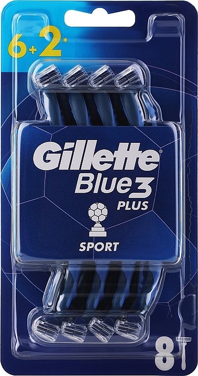 Jednorazowe maszynki do golenia, 6+2 szt. - Gillette Blue3 Comfort Football — Zdjęcie N1