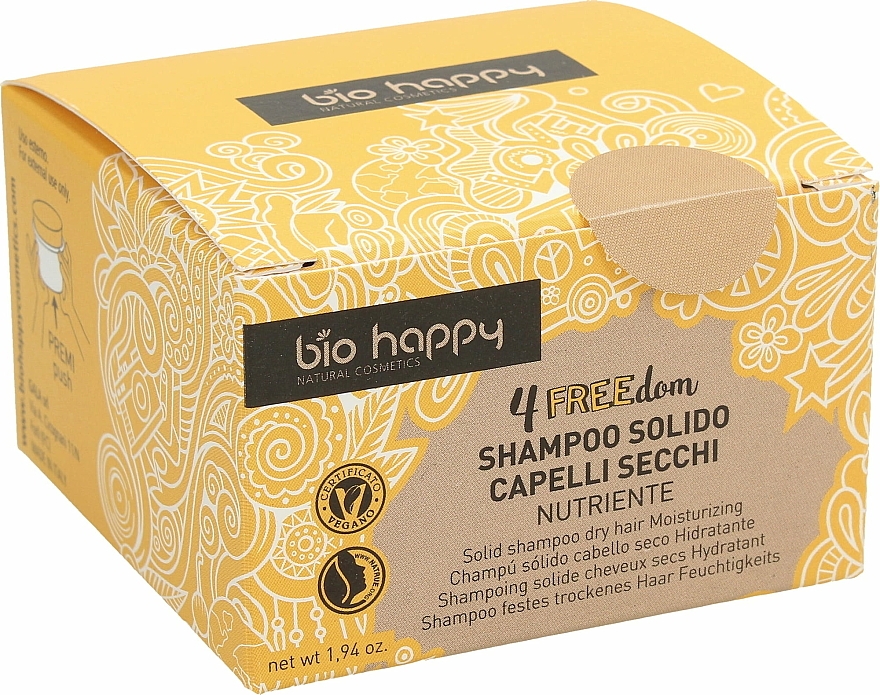 Suchy szampon do włosów - Bio Happy 4FREEdom Moisturizing Solid Shampoo — Zdjęcie N1
