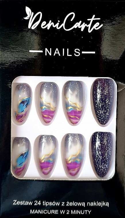 Tipsy migdałowe, 24 sztuki - Deni Carte Nails 7080 — Zdjęcie N1