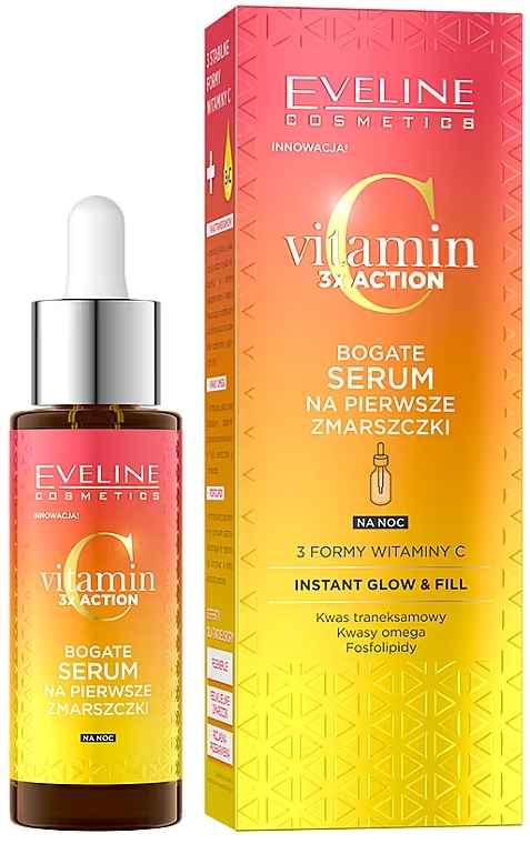 Serum do twarzy na noc - Eveline Cosmetics Vitamin C 3x Action 