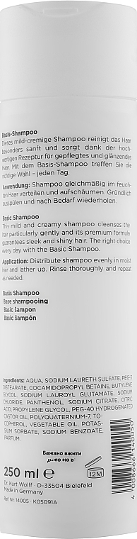 Intensywnie oczyszczający szampon do wszystkich rodzajów włosów - Alcina Basis Shampoo — Zdjęcie N2