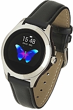 Kup Smartwatch damski, czarny, skórzany - Garett Smartwatch Women Naomi Black Leather