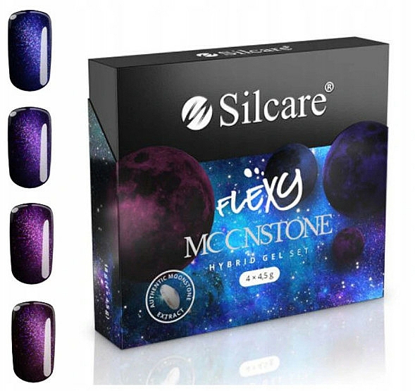 Zestaw - Silcare Flexy Moonstone Hybrid Gel Set (nail/polish/4x4.5g) — фото N2