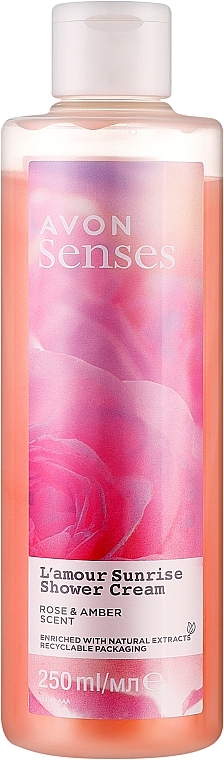 Kremowy żel pod prysznic - Avon Senses L'amour Sunrise Shower Cream Rose & Amber Scent — Zdjęcie N1