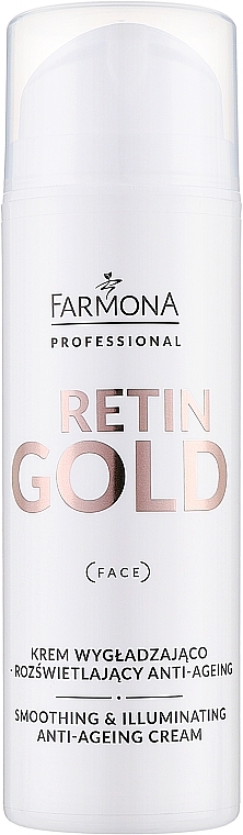 Krem wygładzająco-rozświetlający anti-ageing - Farmona Professional Retin Gold Smoothing & Illuminating Anti-Ageing Cream — Zdjęcie N1