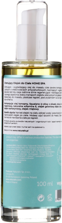 Drenujący olej do użycia podczas lub po kąpieli - Naturativ Home Spa — Zdjęcie N2