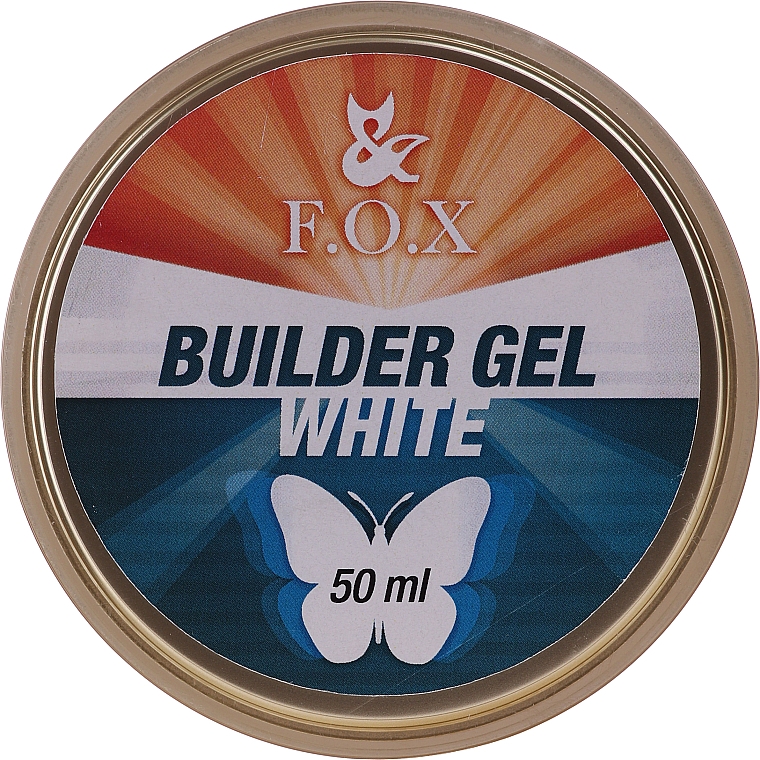 Budujący żel do paznokci, biały - F.O.X Builder White Gel — Zdjęcie N2