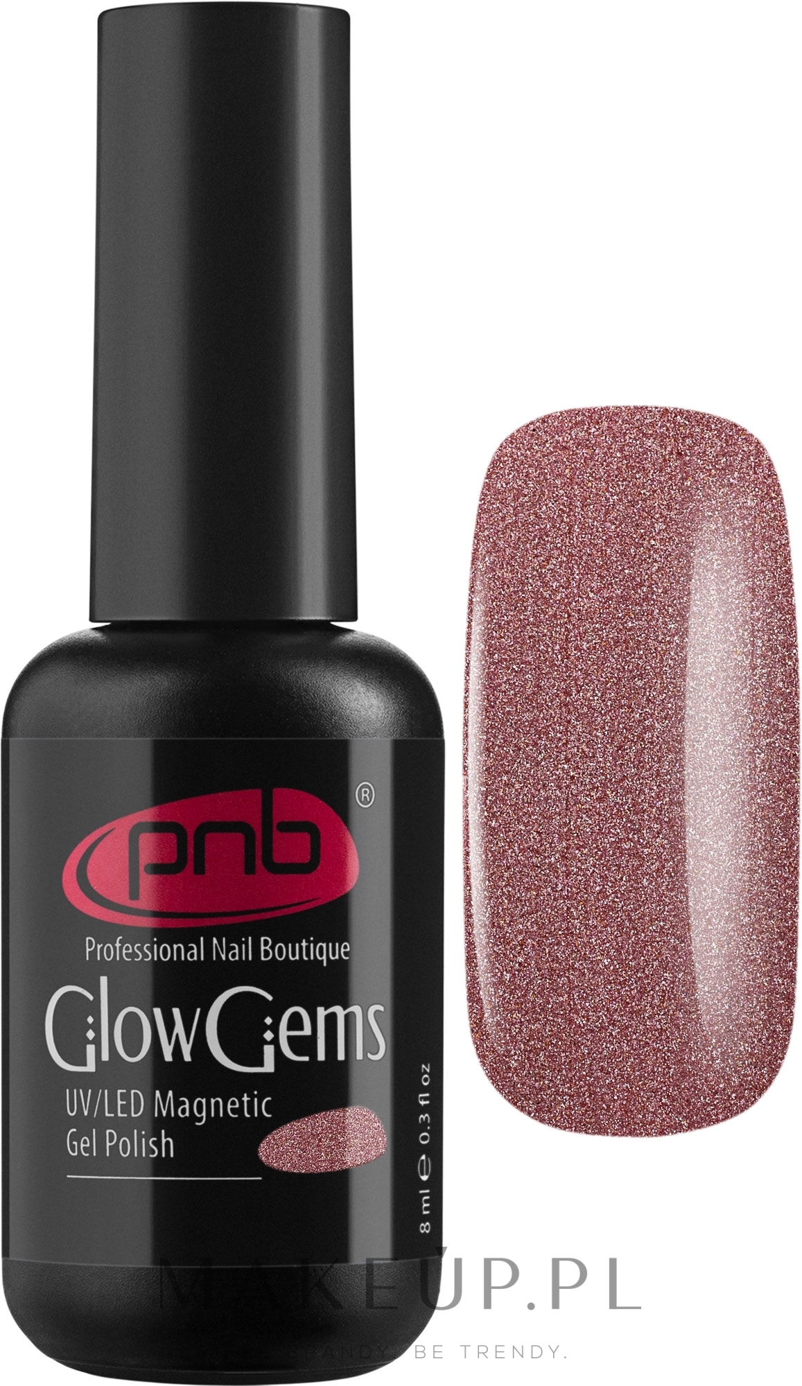 Lakier hybrydowy z drobinkami - PNB Magnetic Gel Polish Glow Gems UV/LED — Zdjęcie 02 - Topaz